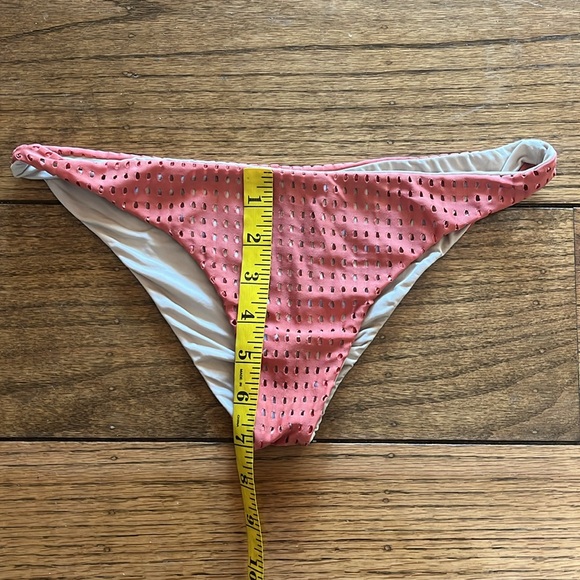 Acacia Swimwear Pink and White Bikini Bottom - Picture 5 of 6
